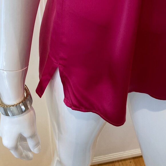 Talbot's 100% Silk Fuchsia Pink Tank Top L Size 12 - Picture 6 of 9